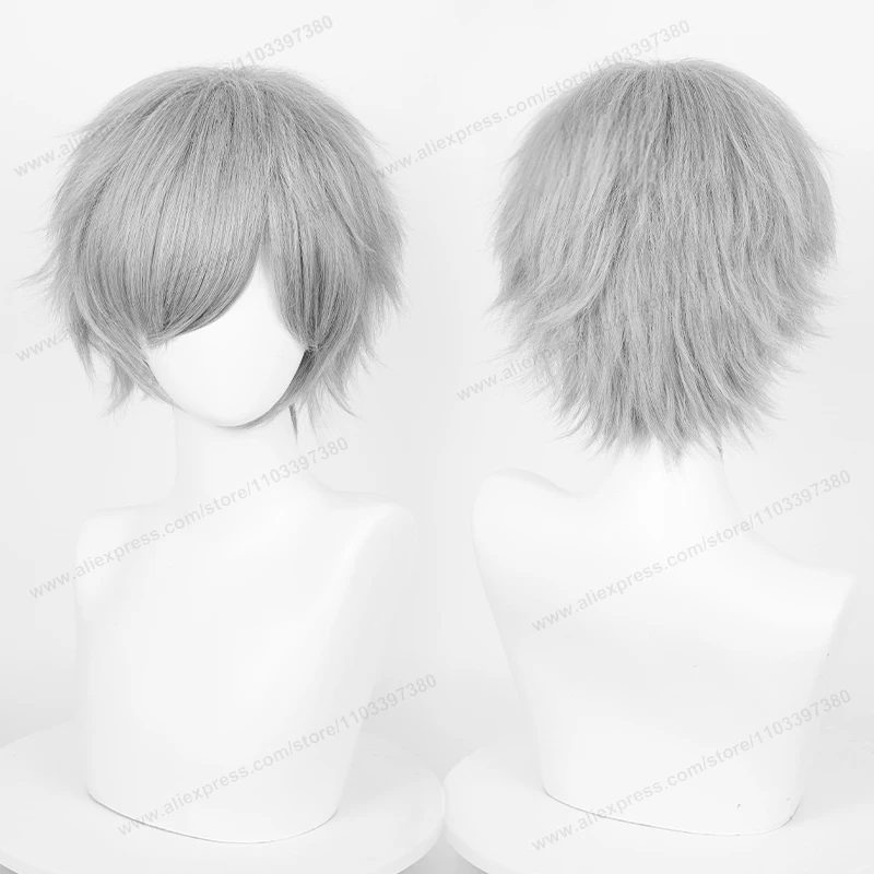 30cm Multicolor Short Straight Heat Resistant Synthetic Cosplay Wig