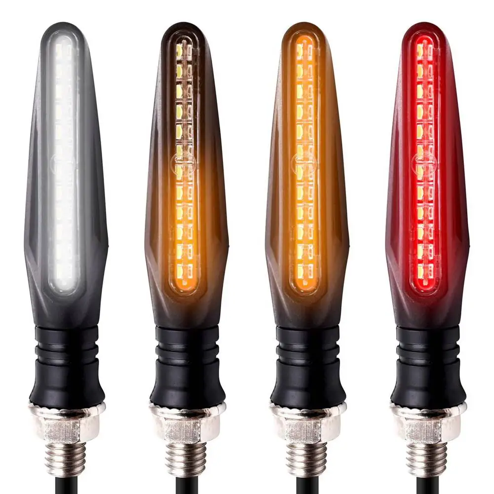 

4Pcs Motorcycle Indicators Flowing Turn Signal Brake Lights Daytime Running Lights DC 12V Taillights For Motorcycle Motorbike