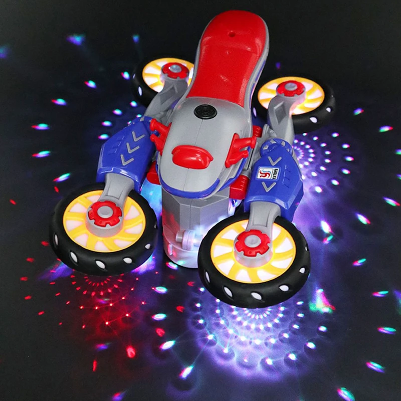 Children's electric universal motorcycle toy, boys' lighting, music, transformation, special effects toy car gift 3
