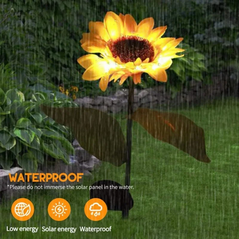 Sunflower Solar Lamp Ground Outdoor Waterproof Yard Power LED Artificial  Flower Light for Courtyard Landscape Garden Decoration - AliExpress 39
