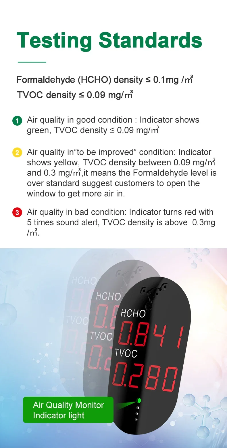 NOYAFA JMS11 Digital Air Quality Monitor Formaldehyde TVOC Meter Portable Sensor