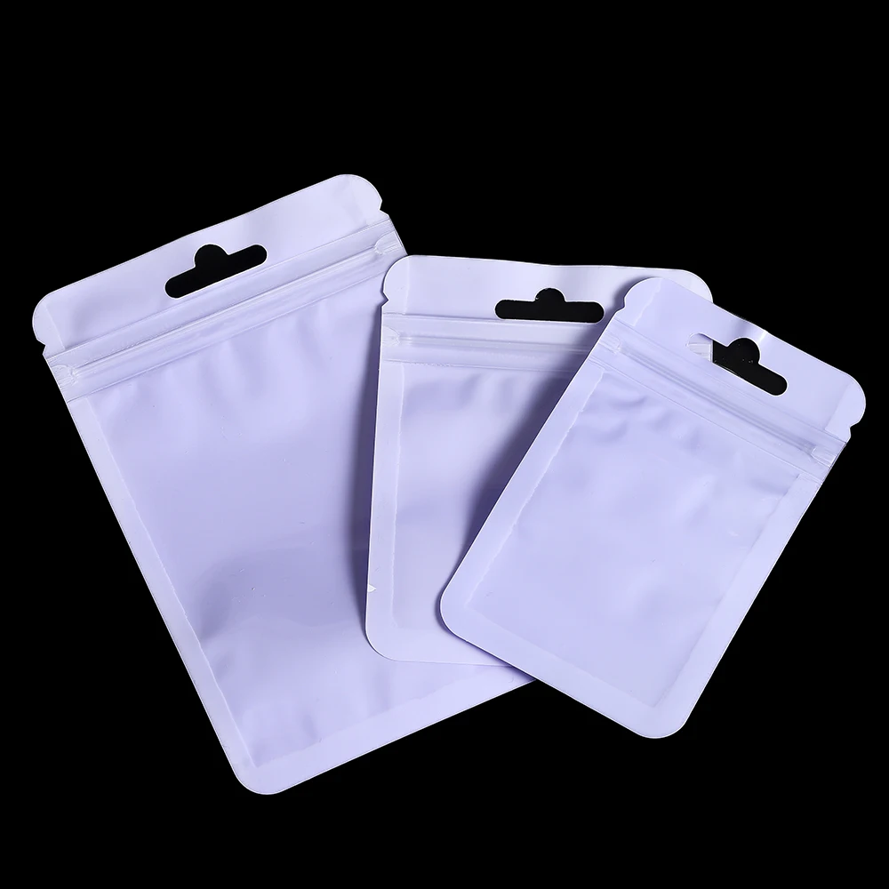 50 teile/los Wiederverwendbare Kunststoff Zip-Lock Beutel Transparent Lila farbe Verschluss Beutel für DIY Schmuck Einzelhandel Display Wrap Verpackung Tasche – Detail 2