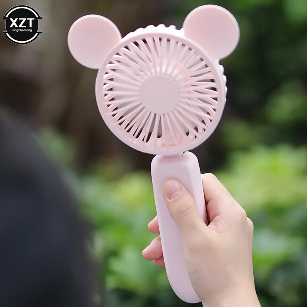 

Mini USB Fan Handheld Portable Fan with Selfie Fill Light Desktop Foldable Cooling Fan 3 Speeds Adjustable for Office Outdoor