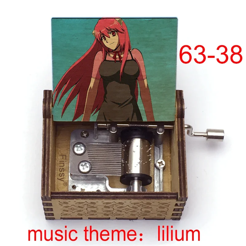 Elfen Lied Opening Song Lilium Wooden Music Box Home Decoration Ornaments Christmas Birthday Gifts for Friends Lucky Mascot 6