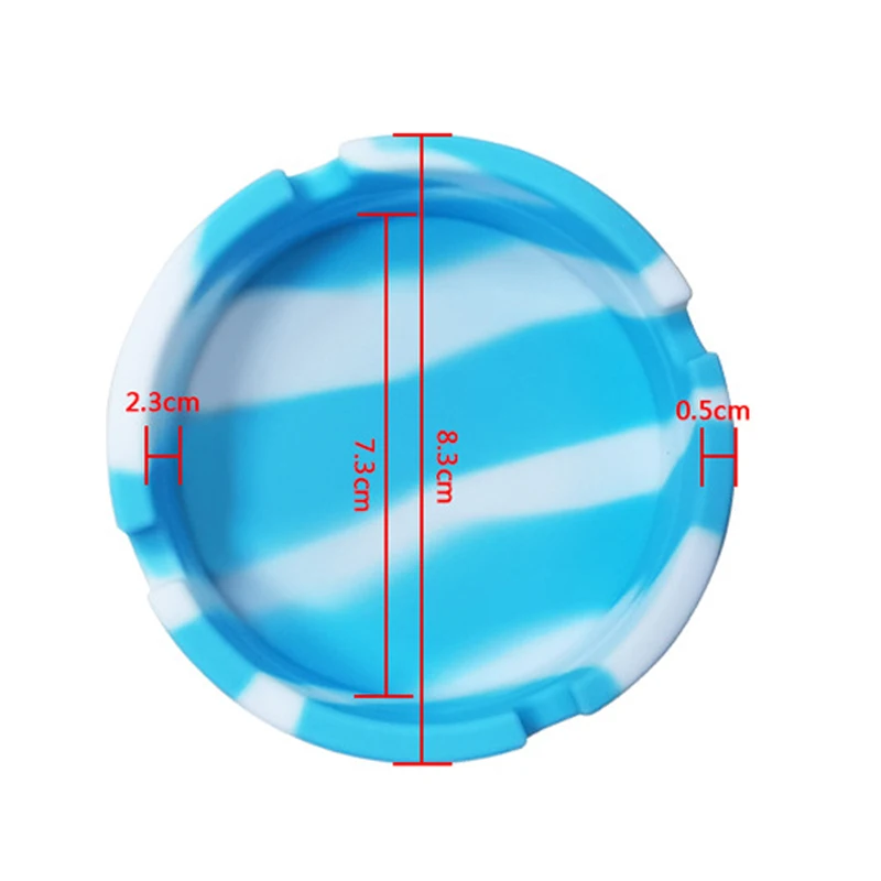 Eco-Friendly Silicone Soft Round Ashtray Ash Tray Case Luminous Portable Fluorescent Anti-Scalding Cigarette Holder portable ashtray cigarettes ashtray silicone ashtray