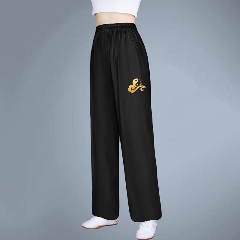 Tai Chi Pants Kung Fu Martial Art Pants Milk Shreds Yoga Pant Trousers Taiji Lounge Pant Quick Drying Lucky Cloud Pattern