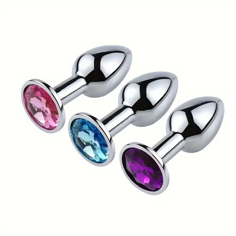 Luxury Metal Butt Toys Heart Shaped Anal Trainer Jewel Butt Plug Kit SM Adult Gay Anal Plugs 1PC