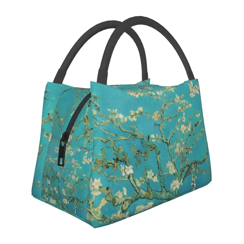 

Almond Blossoms Vincent Van Gogh Insulated Lunch Bag for Women Waterproof Flowers Painting Cooler Thermal Lunch Box Work Picnic