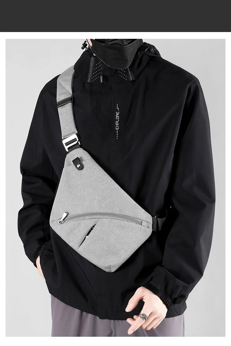 Unterarmtasche, Waffentasche, Brusttasche, Herren-Brusttasche, Crossbody-Brusttasche, diebstahlsichere, eng anliegende Brusttasche, Einzel-Schulter-Reiserucksack, lässig_voghion.com