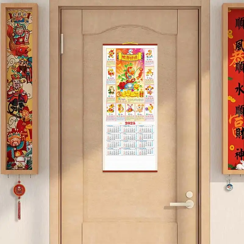 Chinese Wall Monthly Snake Year Calendar Hanging Practical Planner New Year supplies