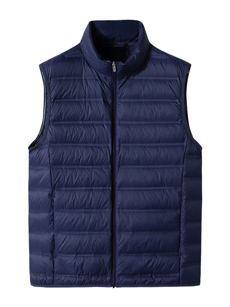 90% White Duck Down Padded Winter Ultra-Light Vest Men Sleeveless Jacket Slim Puffer Waistcoat Warm Gilet Coats Plus Size 8XL men down vests