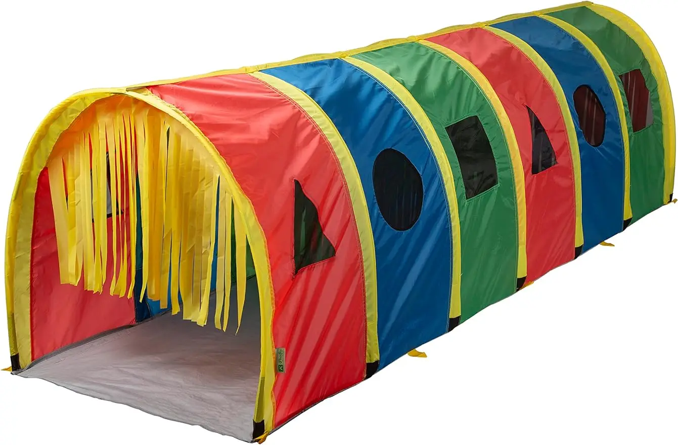 

Kids Super Sensory 9-Foot D Style Institutional Crawl Play Tunnel, 9' x 30" x 30", Outdoor playgrounds for children,Multicolored