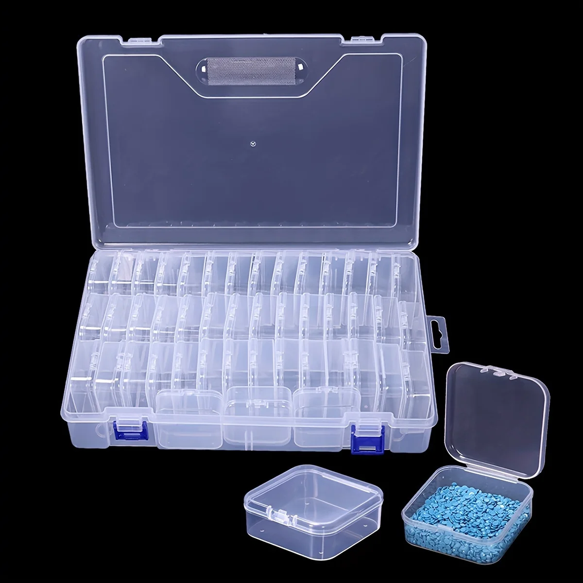 45 Grid Plastic Bead Storage Case  Transparent Organizer for Nail Art Jewelry Crafts Diamond Painting Portable Accessory Box wit 2