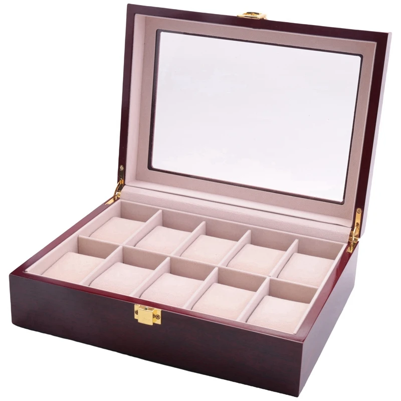 10 Slot Watch Display Storage Box/Jewelry Collection Case/Wooden Material Organiser Holder Watches Boxes