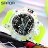 SANDA 3133  Week Day Display Digital Analog Watch Alarm Mode Teenager Student Electronic Wrist Clock Trendy Fashion Waterproof 4