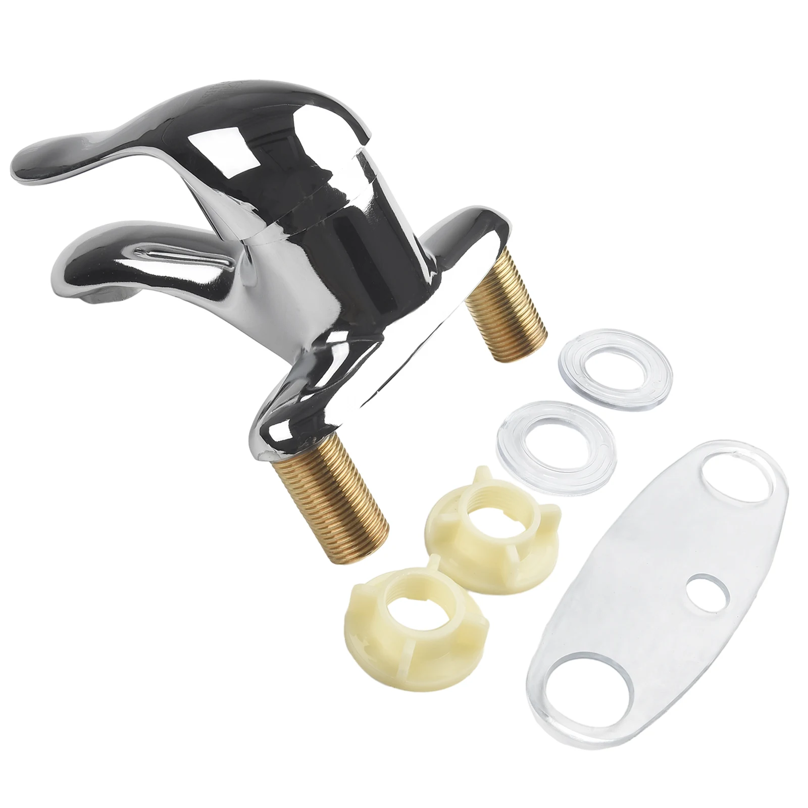 

Water Valve Switch Faucet Replacement Silver 10.5*14.1cm Bathroom Ceramic Valve Core Electroplating Filter Nozzle