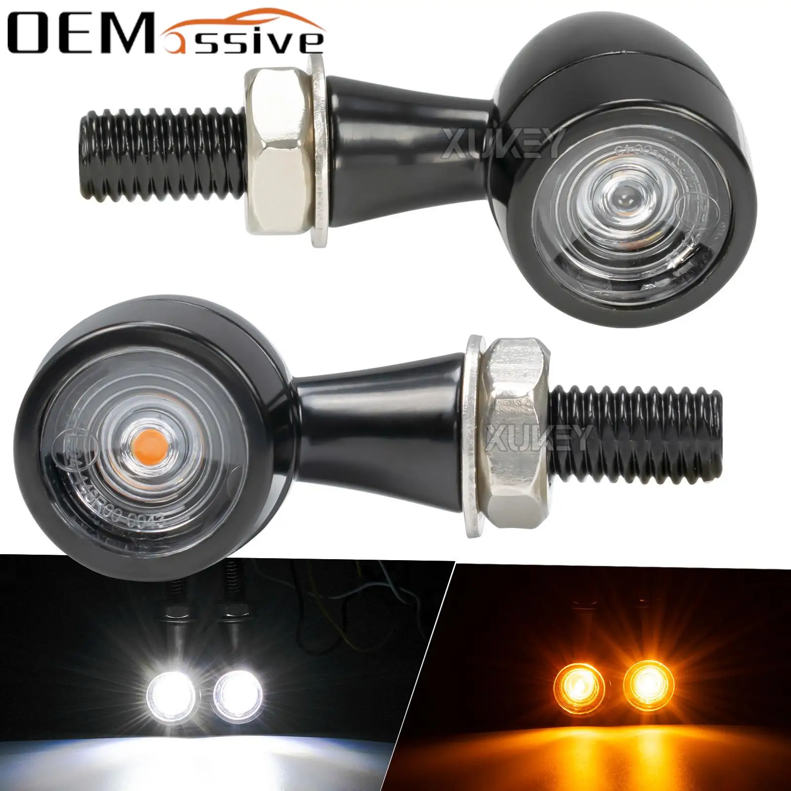 

2 шт. 12 в универсальные мотоциклетные черные Сигналы поворота для Harley Honda Yamaha Suzuki Kawasaki пользовательские велосипедные круизеры