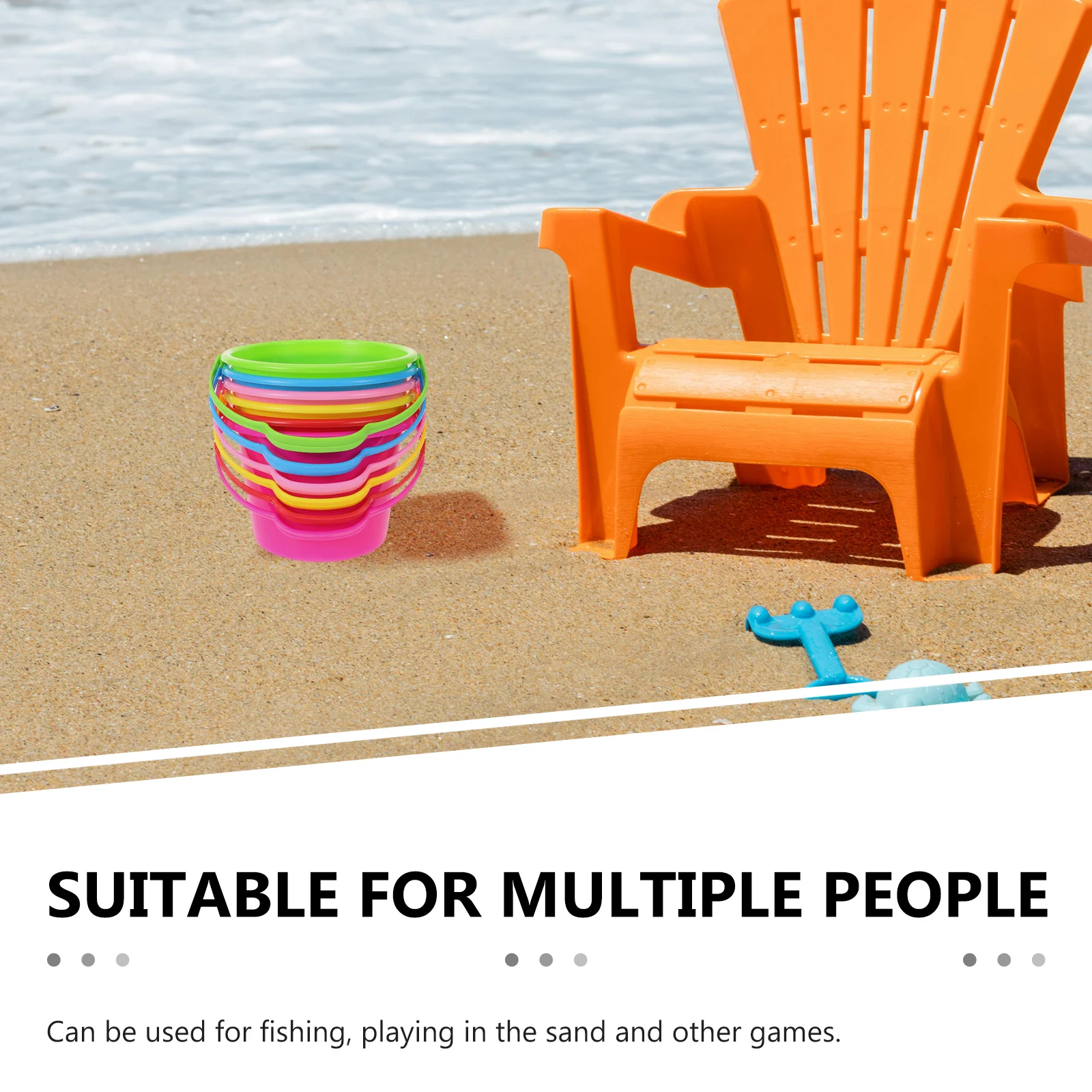 6 Pcs Children's Beach Bucket Bulk Buckets for Kids Summer Digging Pails and Water Mini Sand Toys Multi-use Tool 5