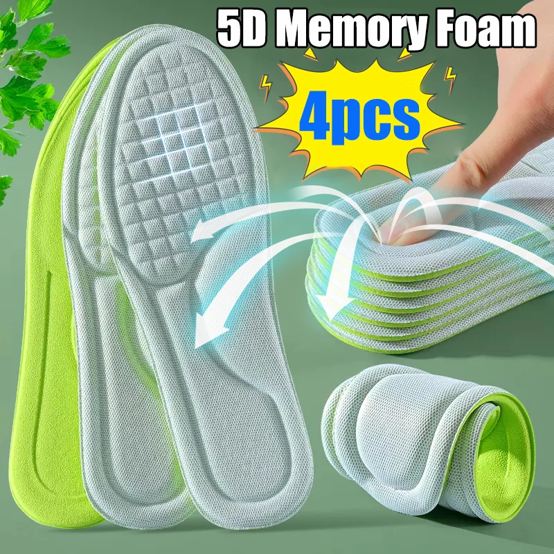 

4pcs Nano Memory Foam Insoles for Shoes Sweat-Absorbing Breathable Deodorant Insole for Feet Orthopedic Sponge Shoe Inserts Pad