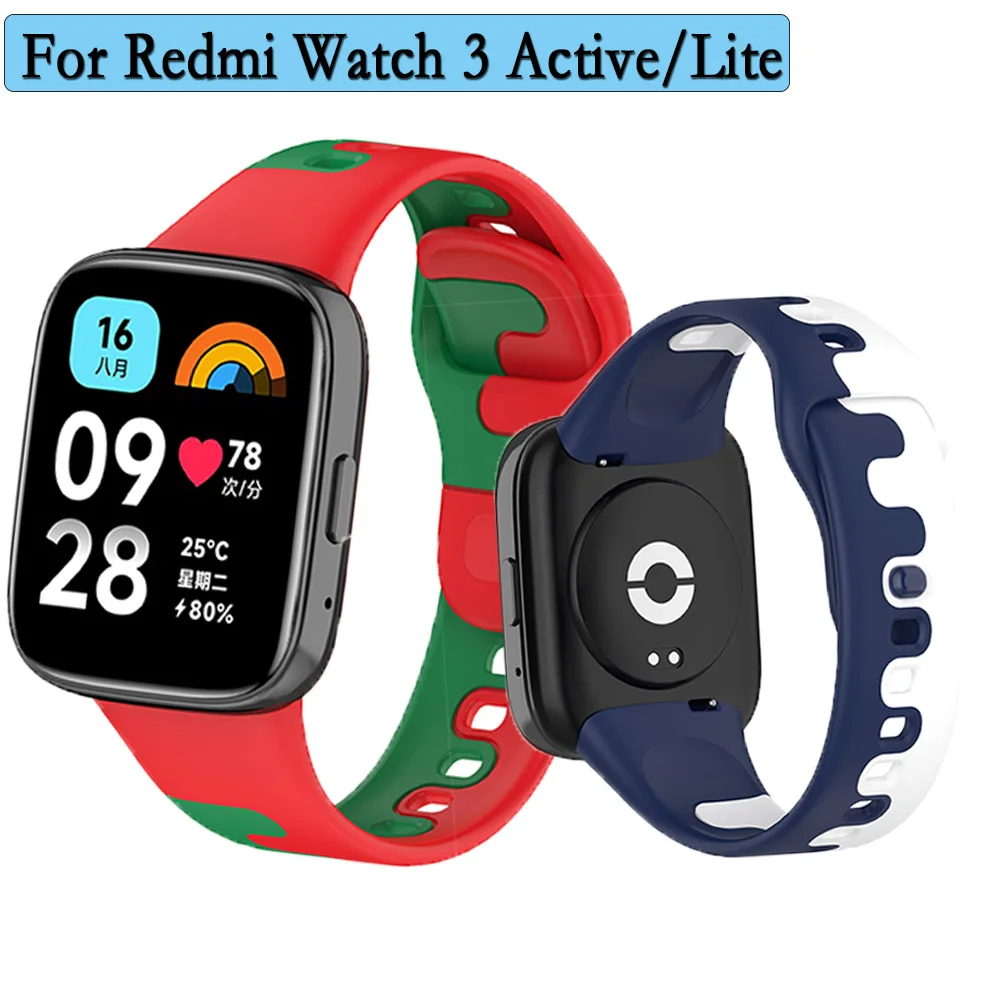 

Цветной ремешок для Redmi Watch 3 Active/Lite, прочный спортивный ремешок для часов, высококачественный силиконовый браслет, модный стиль