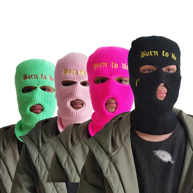 Balaclava Army Tactical Mask 3 Hole Full Face Mask Ski Winter Hat Halloween Party Balaclava Cycling Mask Embroidery Limited Gift rockbros winter ski mask cycling running skiing sport training face mask balaclava windproof soft keep warm half face mask