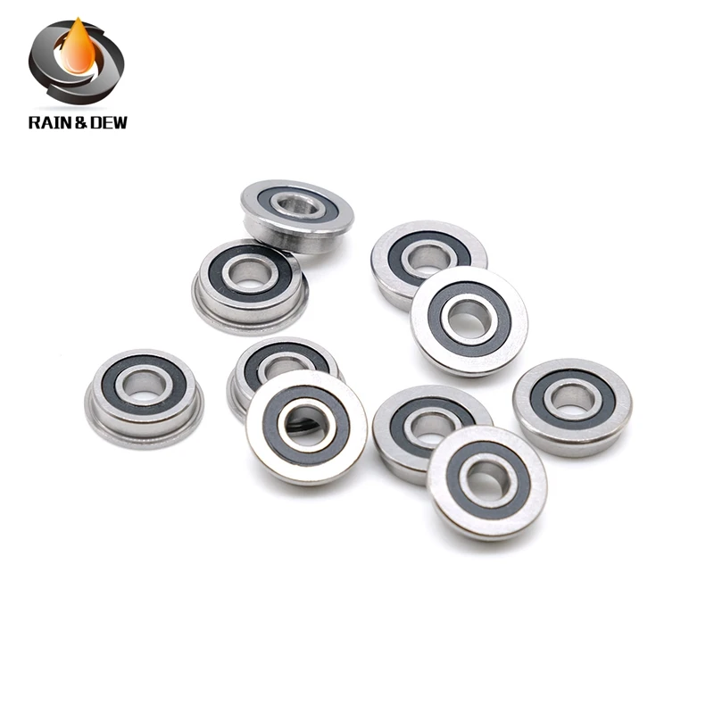 10Pcs F695 2RS Bearing 5*13*4mm  ABEC-7 Flanged Miniature F695 RS Ball Bearings F695RS For VORON