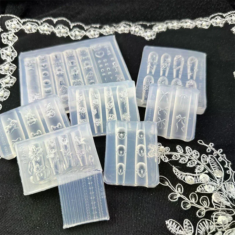 3D Stereoscopic Silicone Nail Molds Rose Flower Butterfly- Professional Manicure Tools for Nail Salon & DIY Nail Art Decorations