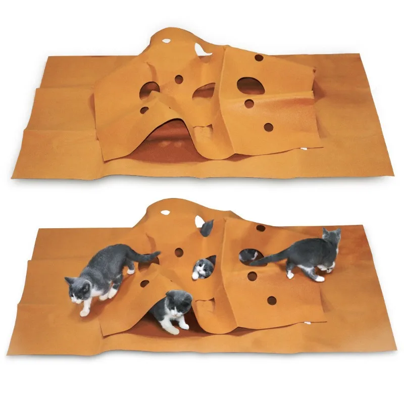 

Pet Toys Cat Playing Game Mat Training Activity Collapsible Rug Scratch Resistant Toys Bite Climbing Frame Cat Litter Mat Pad