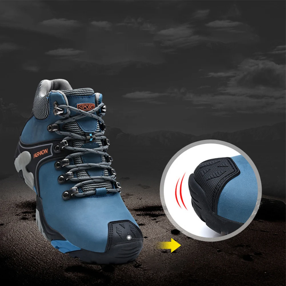Mens Running Sneakers Non Slip Winter Snow Boots Casual Sneakers Waterproof PU Lace Up Sneakers High Top for Hiking Climbing 3