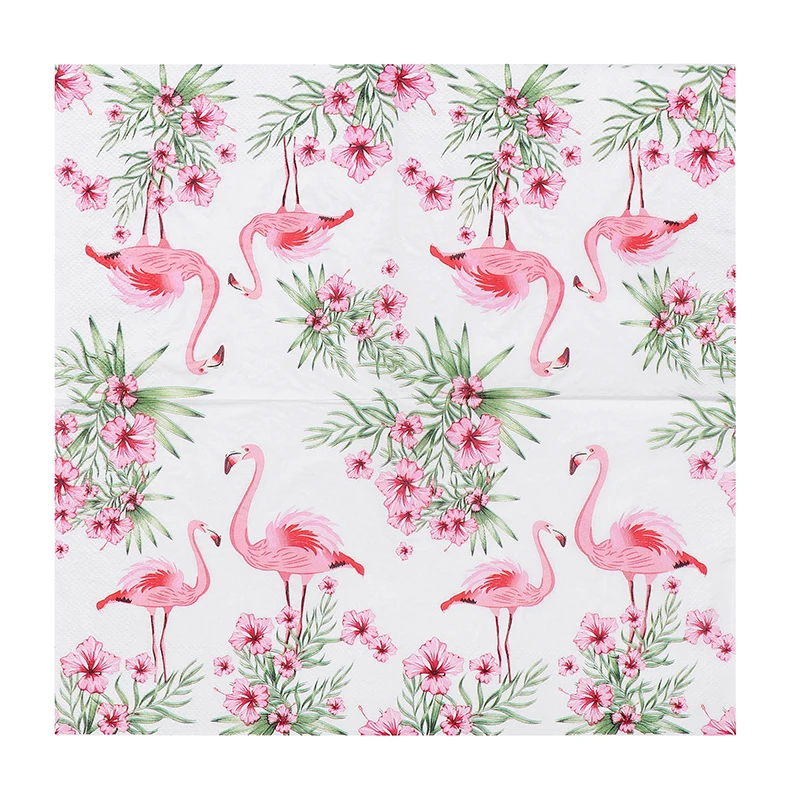 Paper Napkins Ins Wind Flamingo Colored Paper Napkins Printed Hotel Placemats Mouth Cloth Wedding Handmade DIY 20p