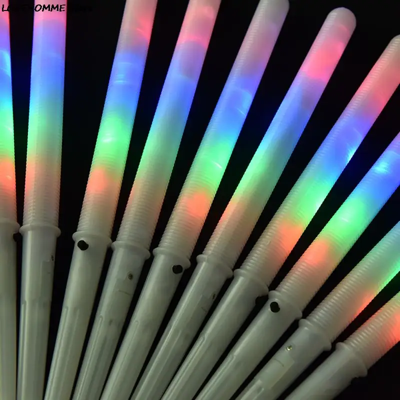 LED Light Up Cotton Candy Cones Colorful Glowing Marshmallow Sticks Impermeable