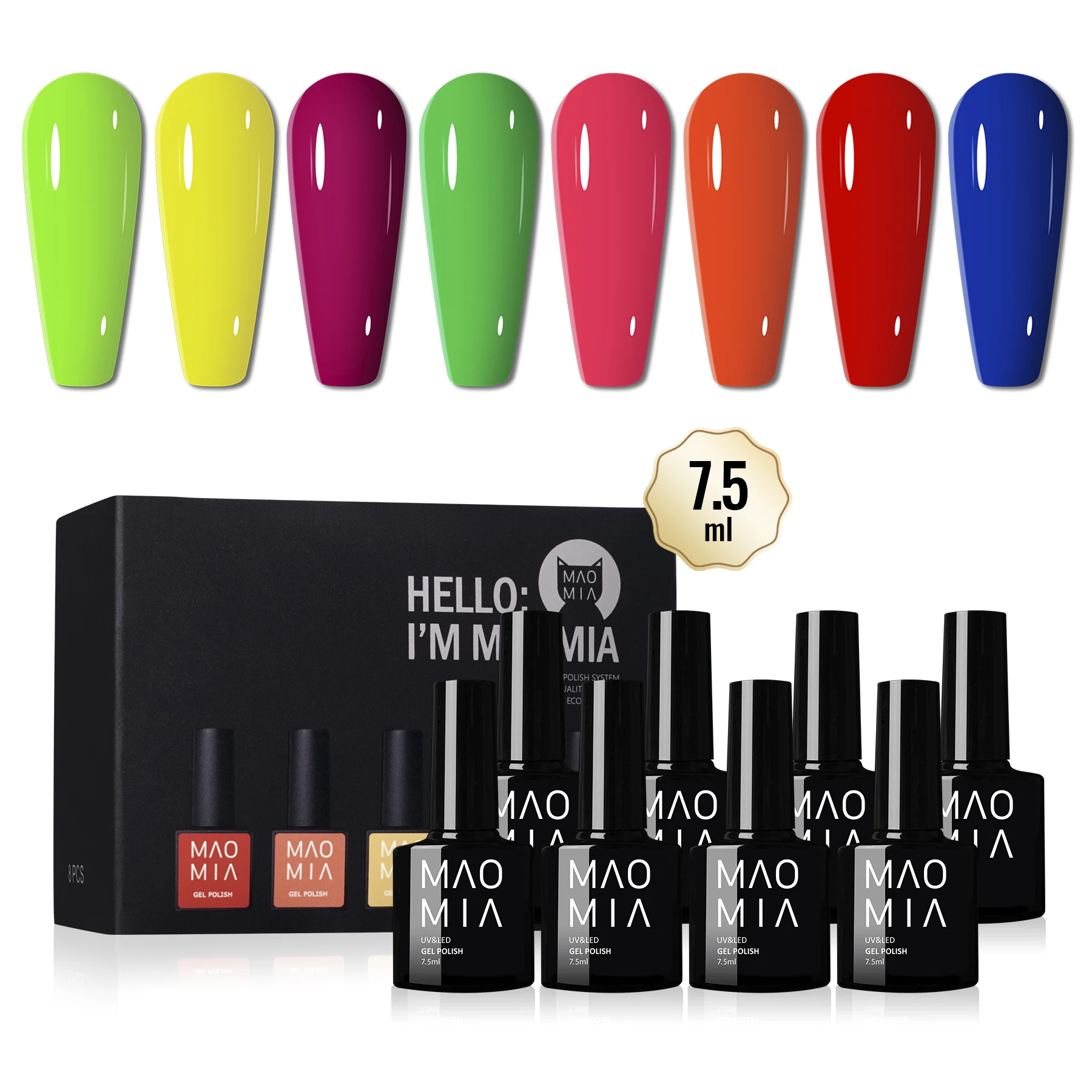 

8 Colors Glitter Gel Polish Nail Polish Set Semi Permanent Soak Off Long Lasting Organic UV LED Nail Gel Varnish DIY Decoration