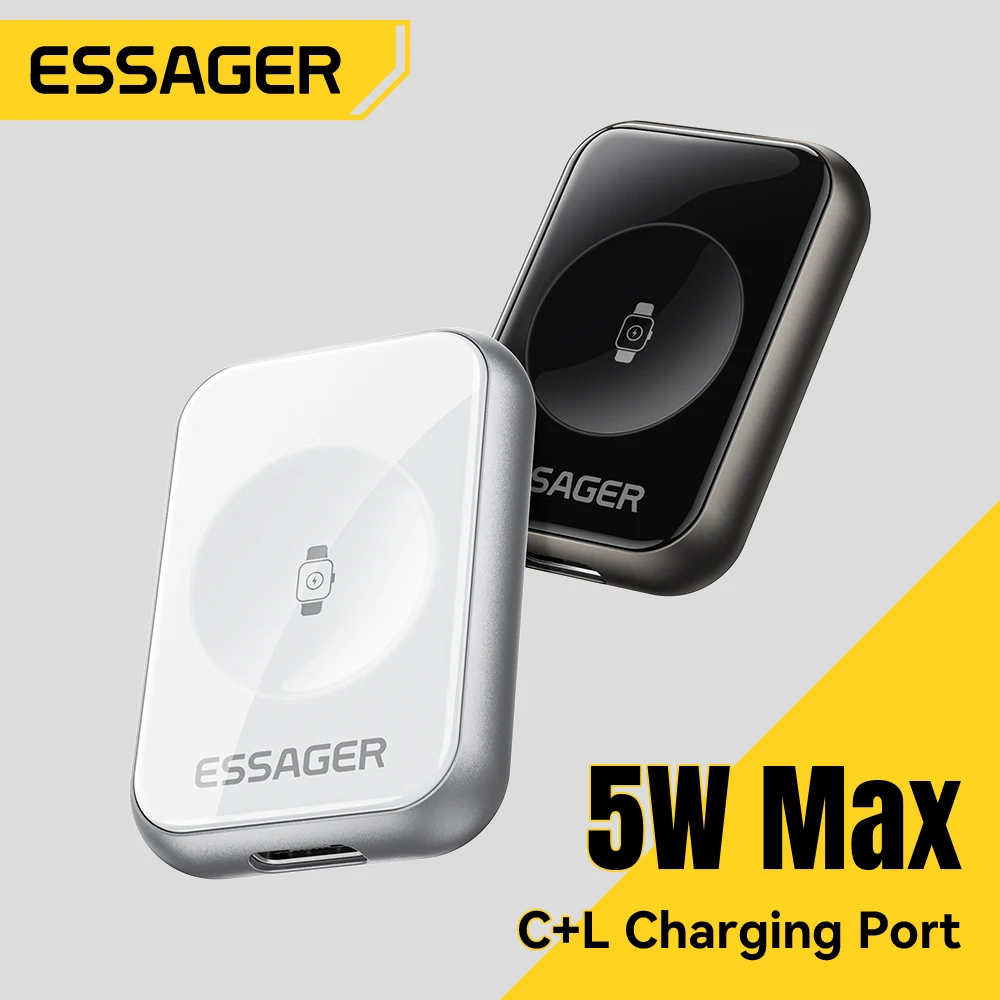 Essager Magnetic Portable Wireless Watch Charger - 5W Type-C/Lightning
