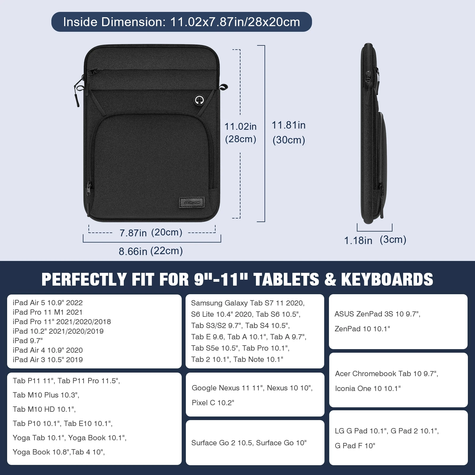 MoKo-Bolsa Manga com Ombro, iPad Air 5,