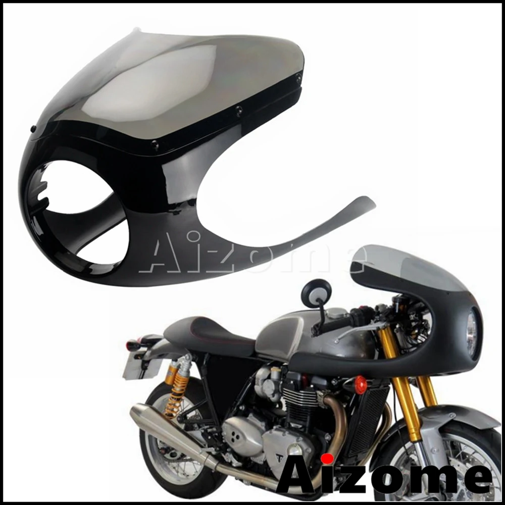 

Retro Cafe Racer Half fairing 6-1/4" Round Headlight For Honda CB CM CL GL CX SL Kawasaki EN VN KZ ZL W650 800 BMW R6 R60 R80