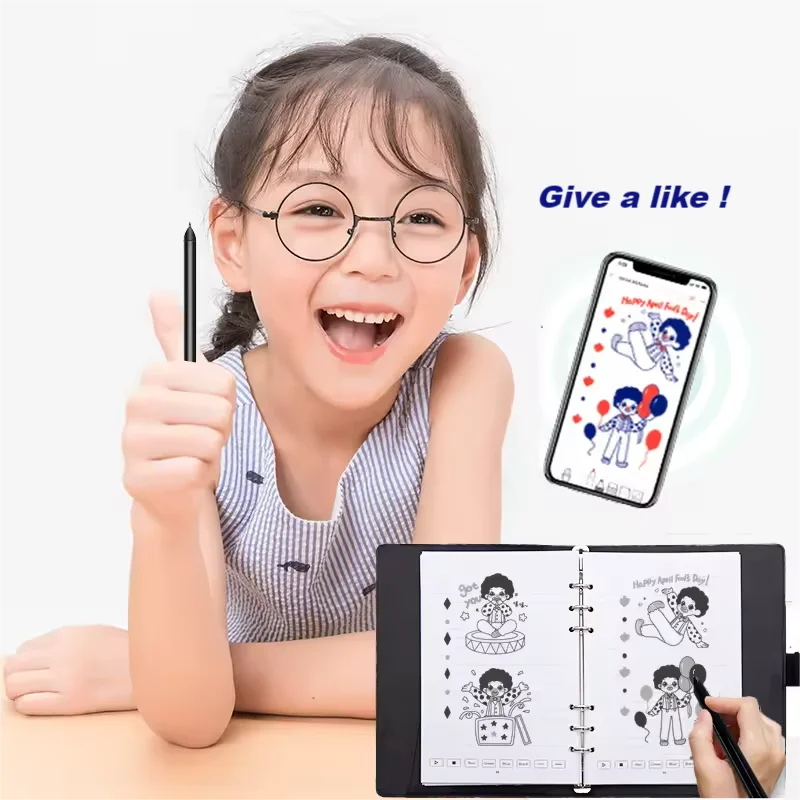 디지털 펜 스마트 디지털 노트북, 비즈니스 회의 및 어린이 교육용 실시간 동기화 지지대 재생