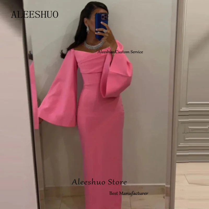 Рисунок 5 - Простое розовое прямое платье Aleeshuo