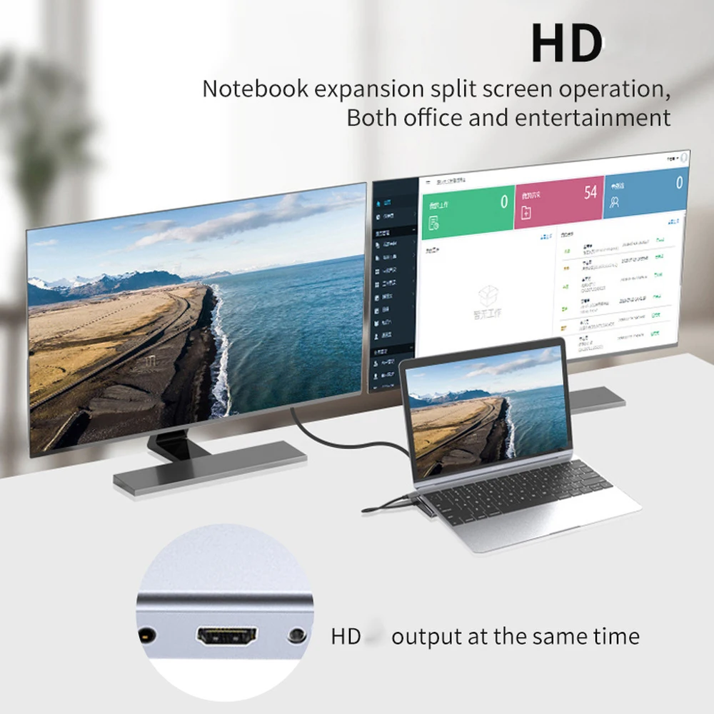 Ultimate USB-C Hub Docking Station – Multifunctional Adapter with HDMI and USB Ports