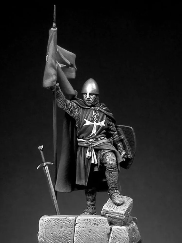 Neuer unmontierter 1/32 Ancient Stand Man Knights 54mm Resin-Bausatz, DIY-Spielzeug, unbemalte Bausätze