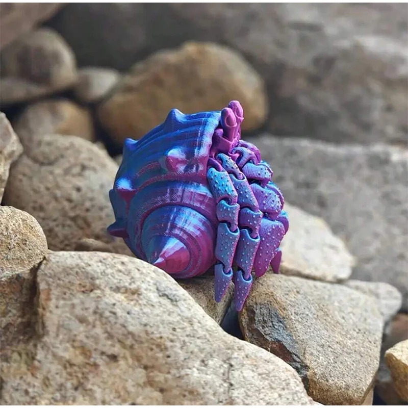 Description Picture 3 of item3D Printed Hermit Crab Detachable Telescopic Joints Movable Model Ornaments Creative Fun Children Gifts Desktop Decoration