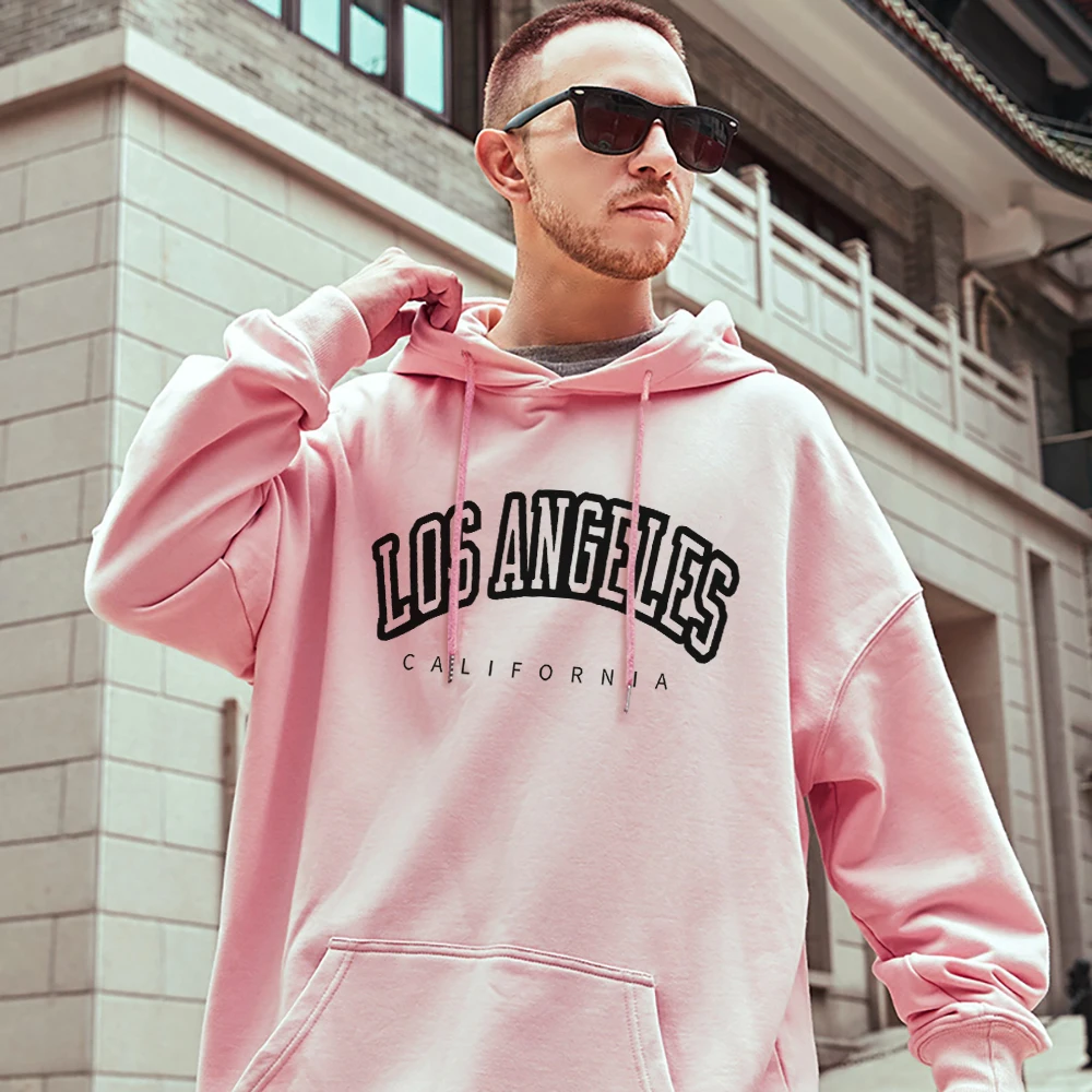 

Los Angeles California Cotton Mans Hoody Casual Comfortable Sweatwear Comfortable Oversize Sweatshirt Loose Soft Mans Streetwear