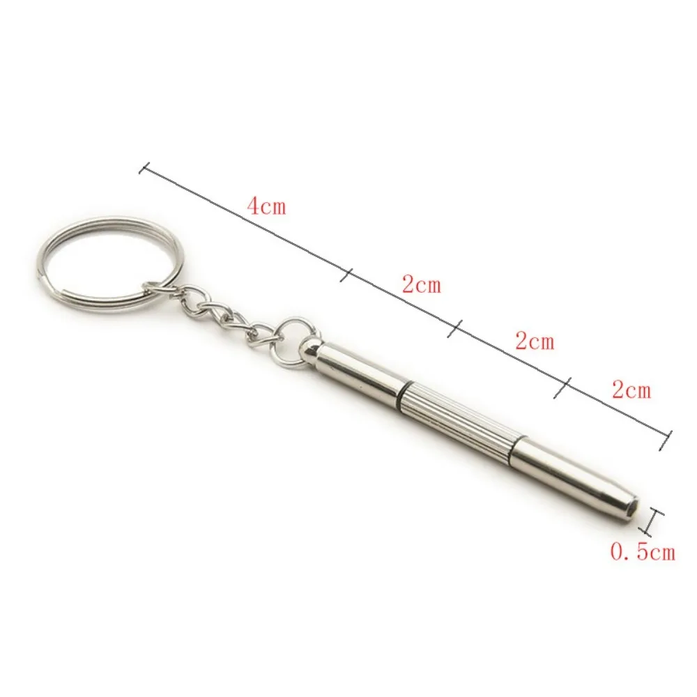 안경 및 시계 수리용 정밀 드라이버 키트: 휴대용 스틸 수공구(키체인 포함)