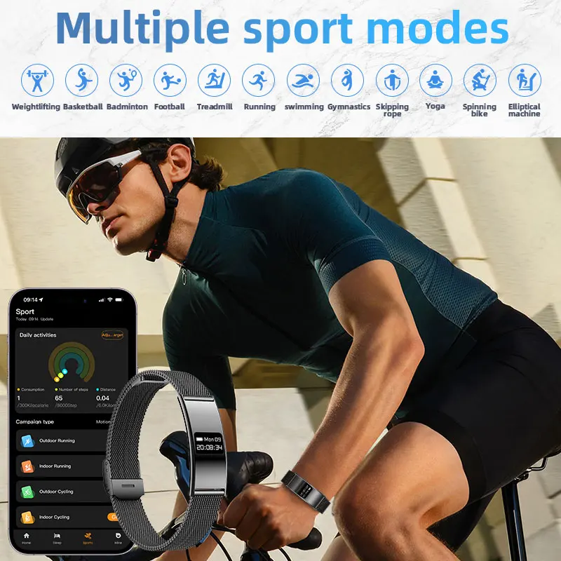 LIGE Ultra-thin Fashion Smart Wristband Pedometer Health Women Men Sports Waterproof Watch Heart Rate Blood Oxygen Bracelet 2026