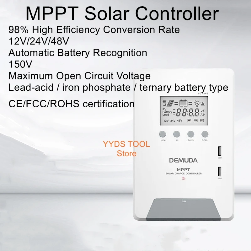 

MPPT solar controller photovoltaic charging 12V/24V/30A 40A 60A household intelligent charger power generation system