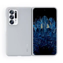 Premium Ultra Thin Flip PU Leather Case for OPPO Find N - Sleek and Durable Protection (Light Gray)