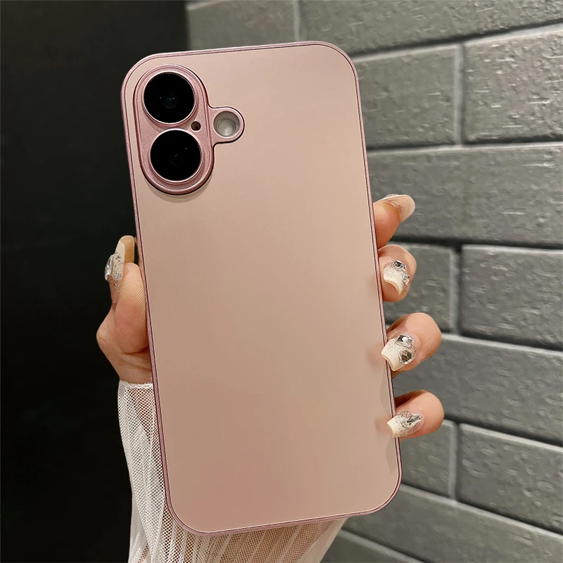 Luxury Matte Glass Backboard Shockproof Phone Case with Creative Protection