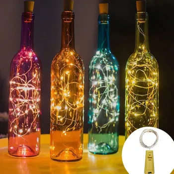 5pcs 2m Bar LED wine bottle cork string lights holiday decoration garland wine bottle fairy lights Christmas copper wire lights 1