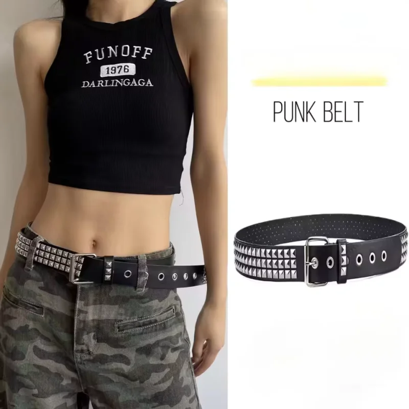 2025 Neuer Trend Perlennietgürtel Metall Pyramidengürtel Männer und Frauen Punk Hardware Jeansgürtel Y2K Gürtel Designergürtel Damengürtel