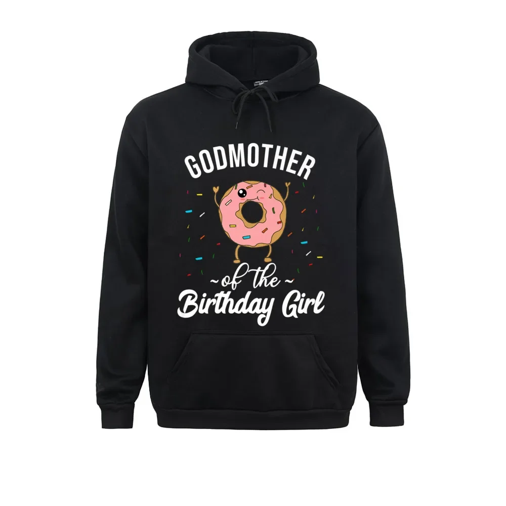 

Cute Godmother Of The Birthday Girl Funny Donut Cute Premium Long Sleeve Sweatshirts Winter Fall Hoodies For Men Hoods Street
