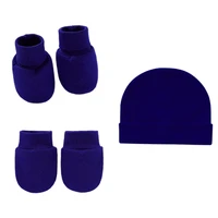 Baby Anti Scratching Soft Cotton Gloves+Hat+Foot Cover Set Mittens Socks Beanies 4